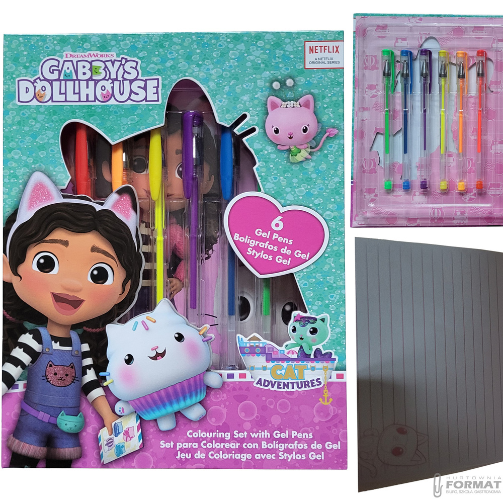 ZESTAW PIŚMIENNICZY KOCI DOMEK GABI GABBY'S DOLLHOUSE 7 ELEMENTÓW 1