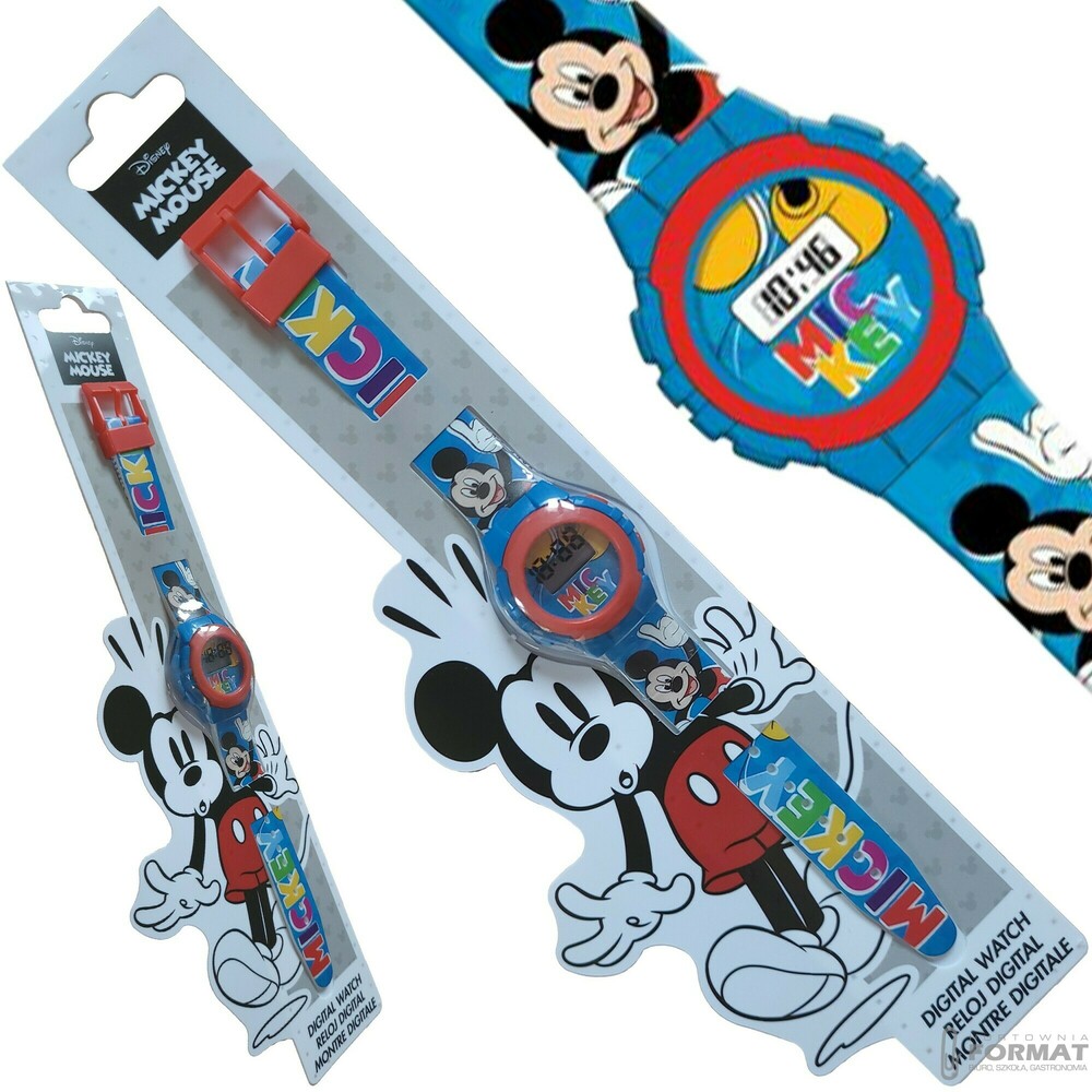 ZEGAREK CYFROWY DLA DZIECI MYSZKA MIKI MICKEY MOUSE KE02 ECO KIDS EUROSWAN 1