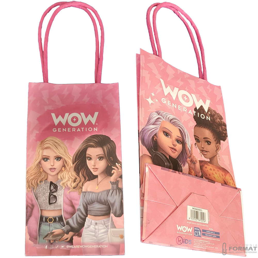 MAŁA TORBA PAPIEROWA PREZENTOWA 18x10x8 cm WOW GENERATION 1