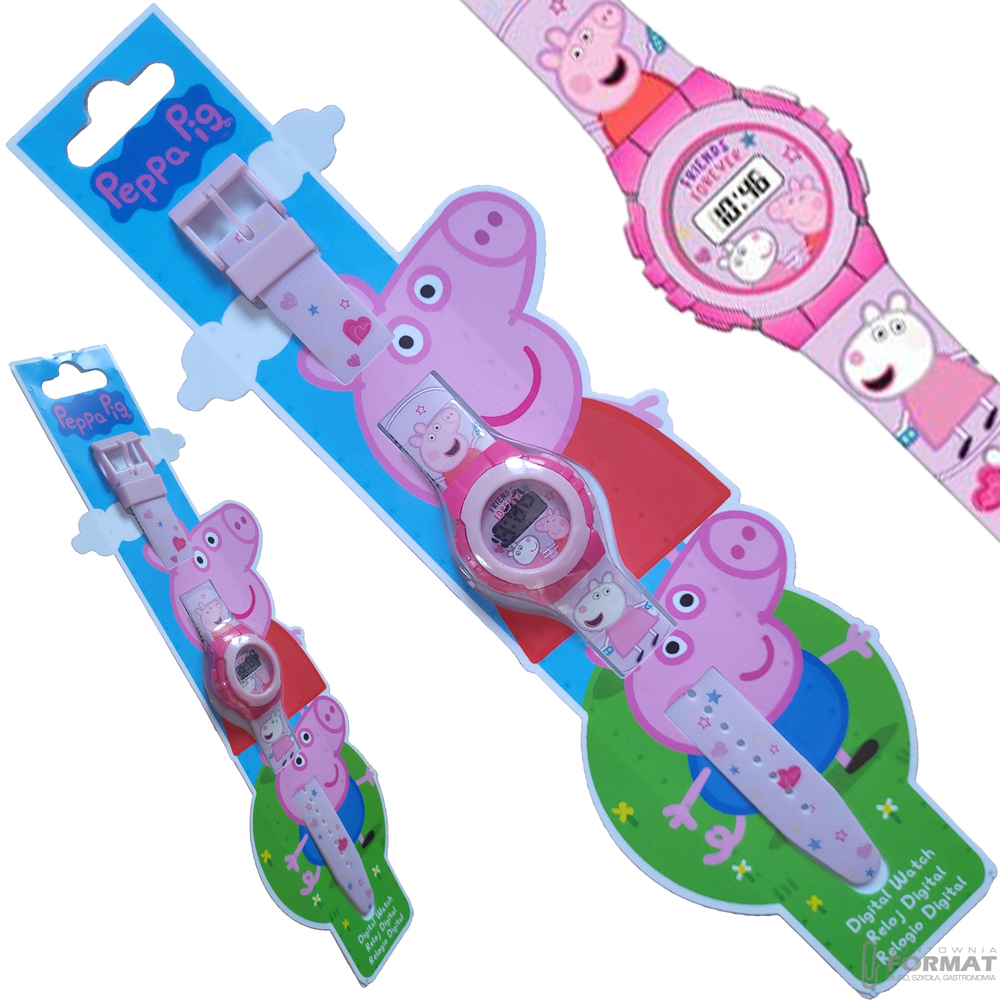 ZEGAREK CYFROWY DLA DZIECI PEPPA PIG ŚWINKA PEPPA KE02 ECO KIDS EUROSWAN 1