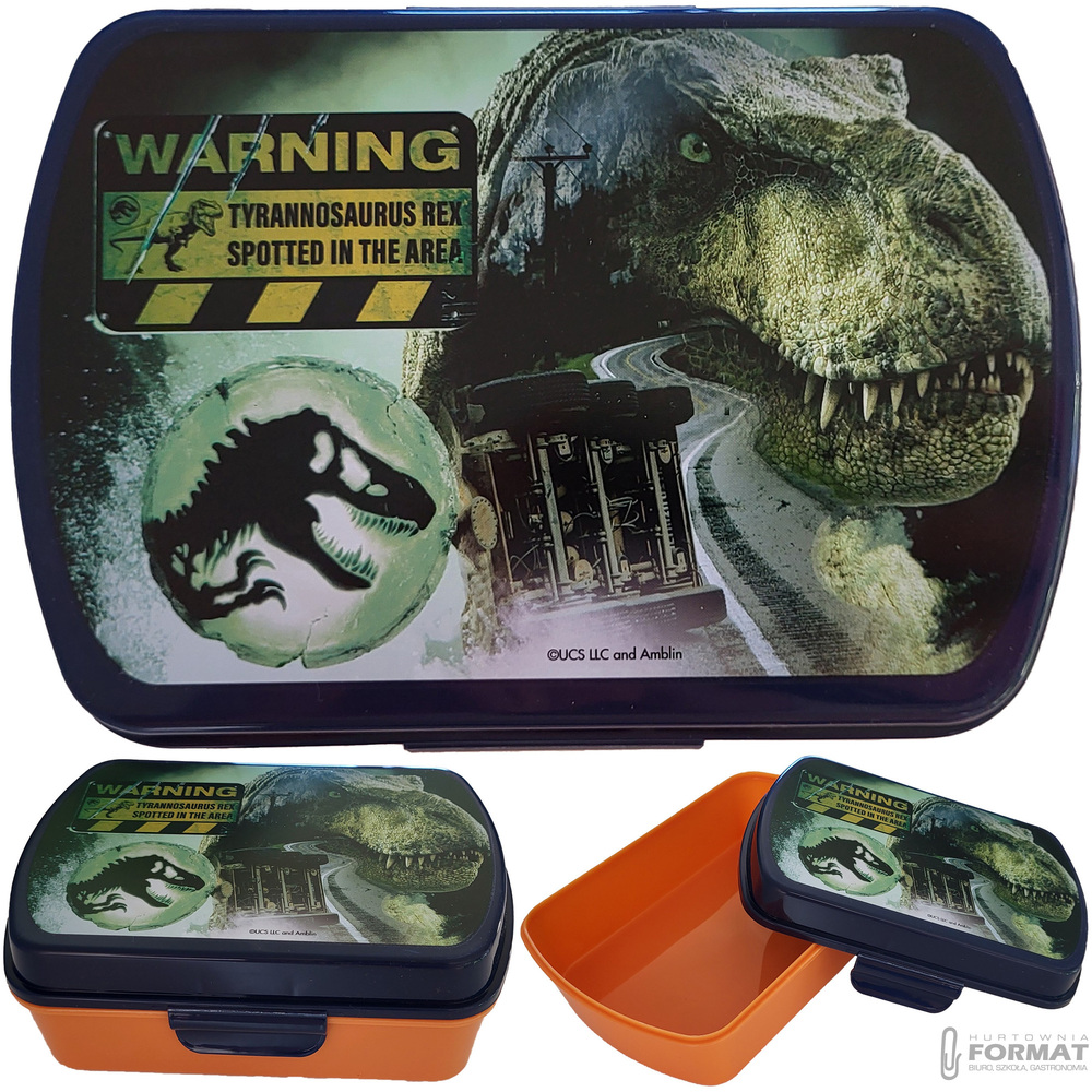 ŚNIADANIÓWKA PUDEŁKO ŚNIADANIOWE PARK JURAJSKI JURASSIC PARK 16x12x5 cm 1