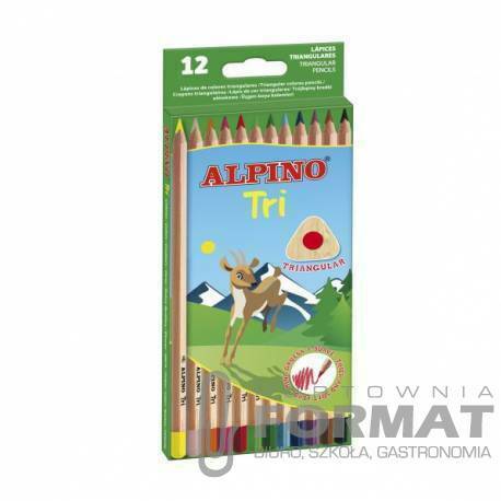 Kredki ołówkowe trójkątne 12 kolorów Alpino Tri 1