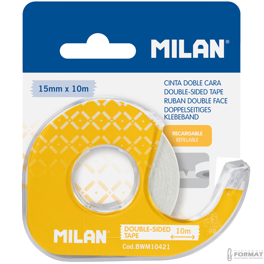 TAŚMA DWUSTRONNA Z DYSPENSEREM MILAN 15 mm x 10 m 1