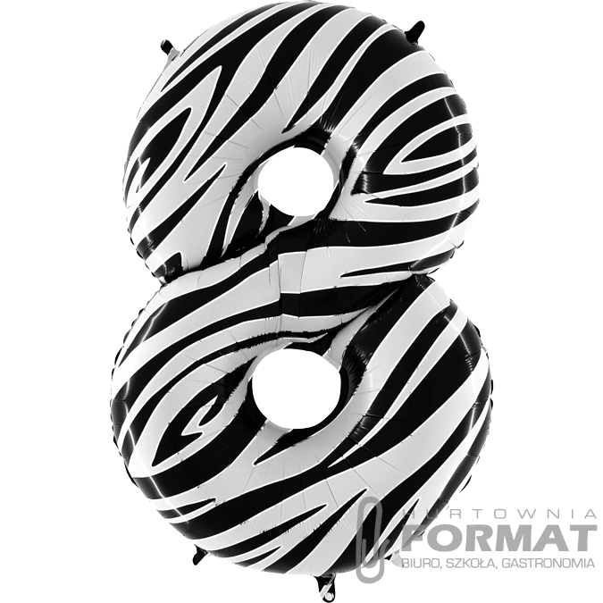 Balon Cyfrar 8 Zebraloons 40''/102 cm 1