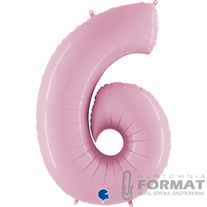 Balon Cyfra 6 Pastel Pink 40''/102 cm 1