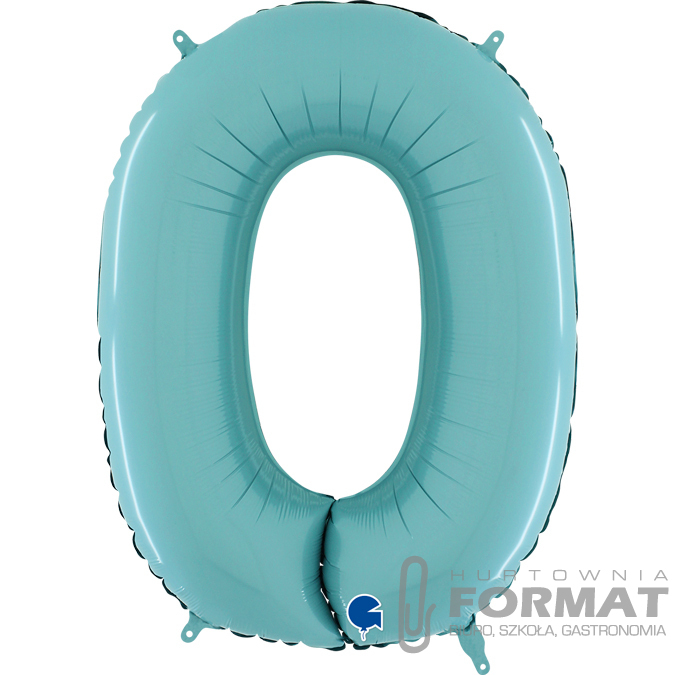 Balon Cyfra 0 Pastel Blue 40"/102 cm 1