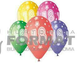 Balon premium liczba "18" 33 cm 5 szt. 1