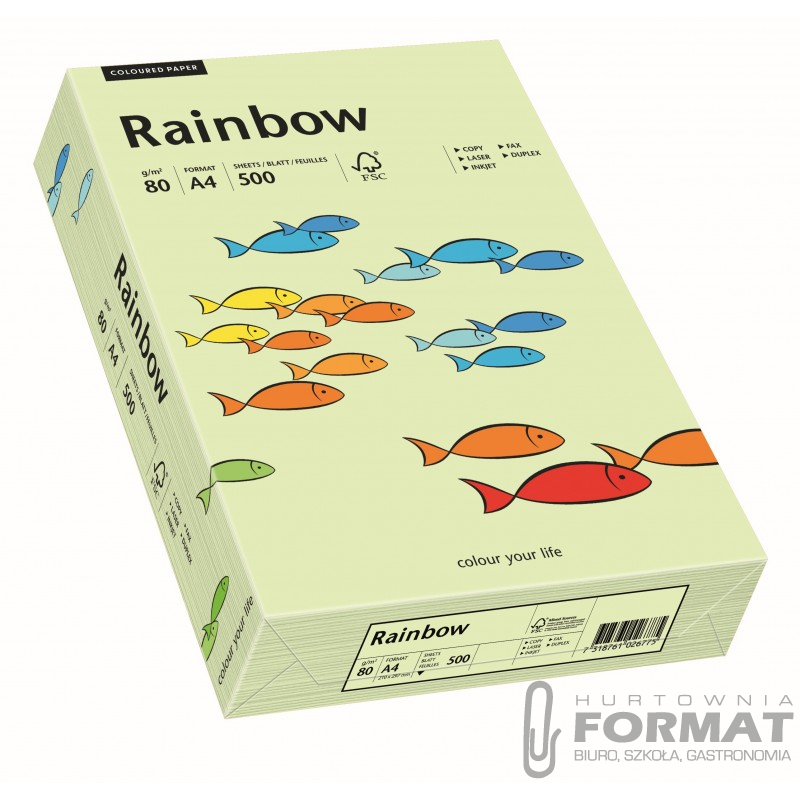 PAPIER KSERO RAINBOW A4 NR 72 BLADO ZIELONY 1