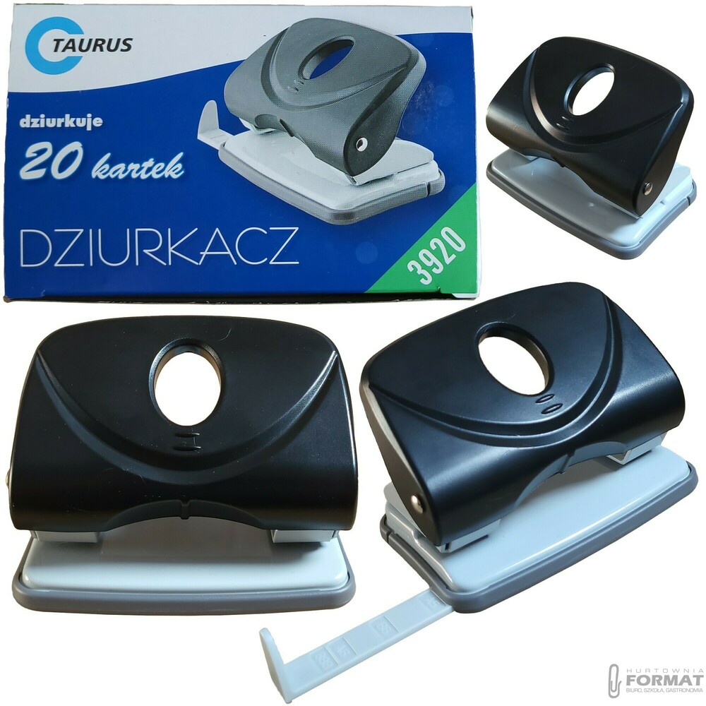 CZARNO-SZARY DZIURKACZ METAL-PLASTIK DO 20 K. Z MIARKĄ TAURUS TRADE 3920 1