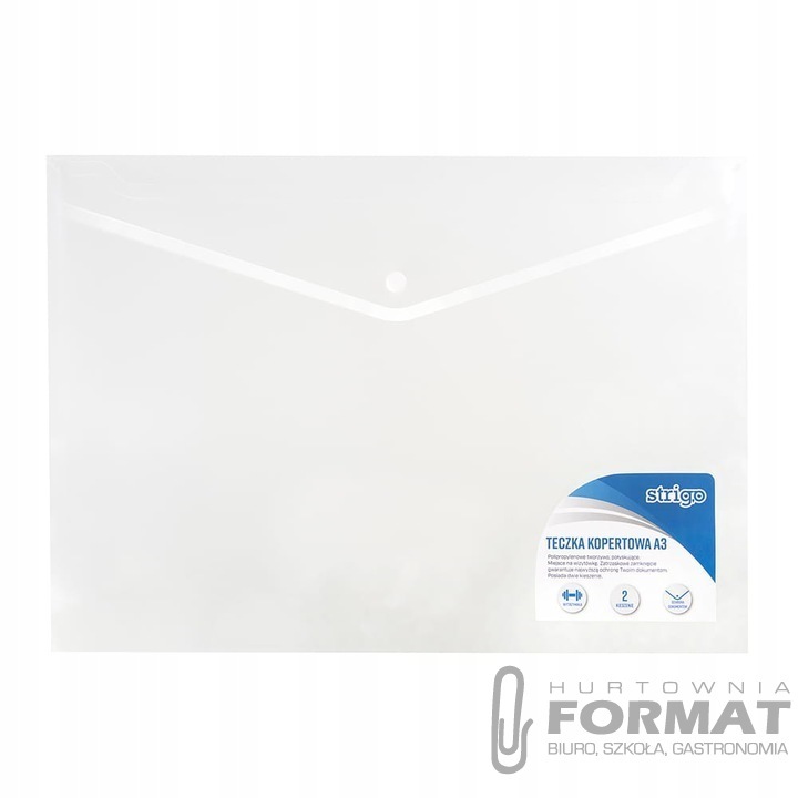 TECZKA KOPERTOWA STRIGO PP A3 POZIOMA TRANSPARENT 1