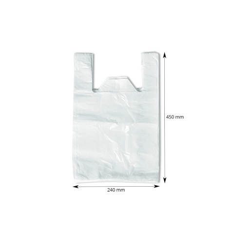 REKLAMÓWKA HDPE 25/45 BIAŁA CZERWONY NAPIS 9 mikro 1