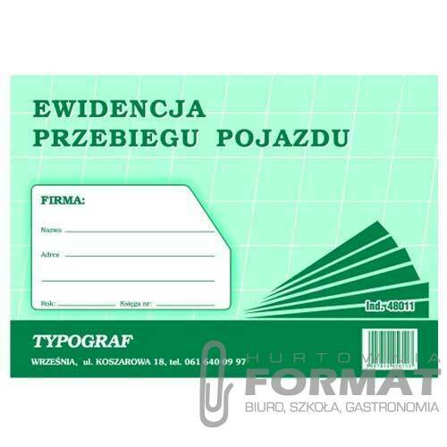 EWIDENCJA PRZEBIEGU POJAZDU A5 48011 1