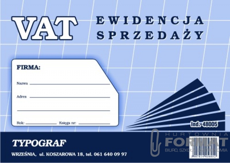 EWIDENCJA SPRZEDAŻY VAT A'5 48005 1