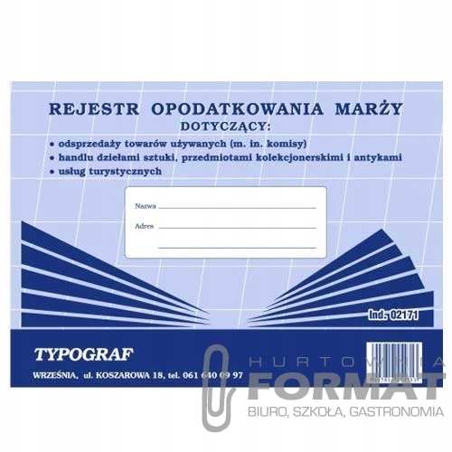 REJESTR OPODATKOWANIA MARŻY A4 1