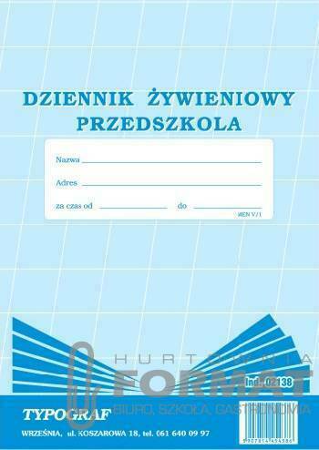 DZIENNIK ŻYWIENIOWY PRZEDSZKOLA 02138 1