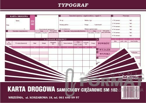 KARTA DROGOWA A4 SM102 02064 1