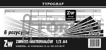 ZW ZWROT MATERIAŁU 1/3 A4 6 POZ 01205 1