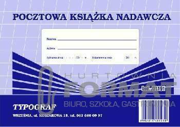 POCZTOWA KSIĄŻKA NADAWCZA 2/3 01191 1