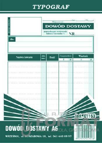 DOWÓD DOSTAWY A6 01153 1