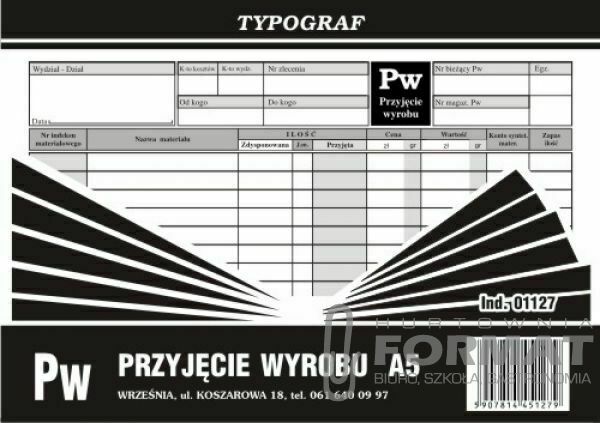 PW - PRZYJĘCIE WYROBÓW A5  01127 1