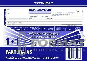 FAKTURA A'5 TYPOGRAF 1+1 01124 1