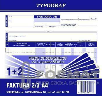 FAKTURA 2/3 TYPOGRAF 1+2 01123 1