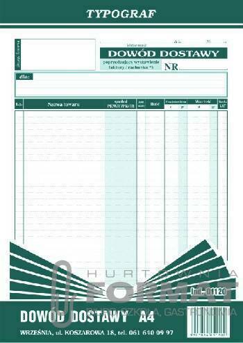 DOWÓD DOSTAWY A'4 /S/ 01120 1