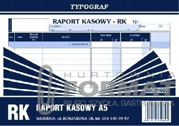 Raport kasowy RK A5 TYPOGRAF 01069 1
