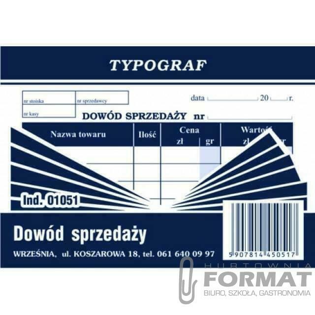 DOWÓD SPRZEDAŻY A7  01051 1