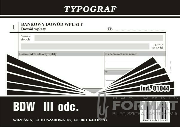 BANKOWY DOWÓD WPŁATY 3 ODC A6 01044 1