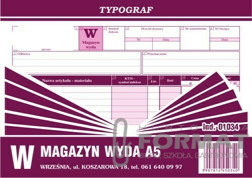 MAGAZYN WYDA A'5/S/ 01034 881 1