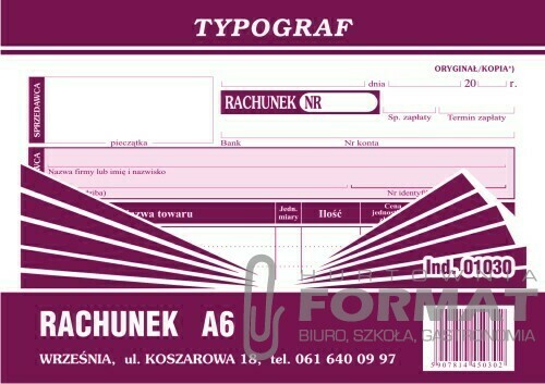 RACHUNEK A6 01030 POZIOM 1