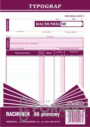 RACHUNEK A6 01026 PION 1