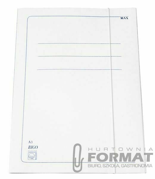Teczka kartonowa na gumkę A3 biały 400g [mm:] 435x310 bigo (0086) 1