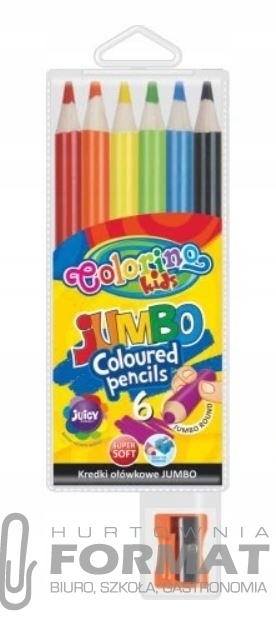 COLORINO Grube KREDKI OŁÓWKOWE 6 kolorów Jumbo 1