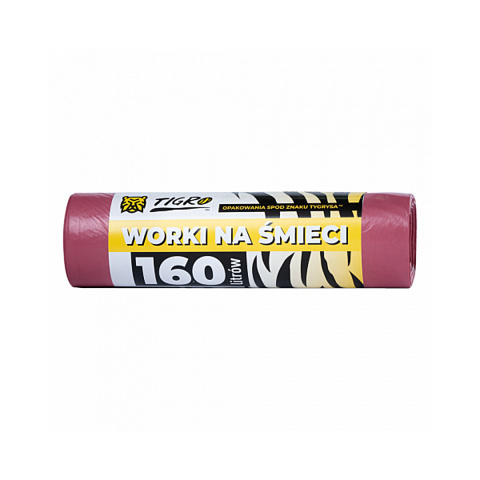Worki na śmieci 160L LDPE MOCNE czerwone  1