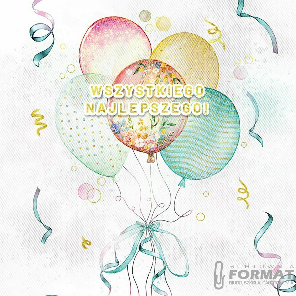 Kartka składana Henry KARNET KW Slub Tłoczenie BUKIET BALONÓW kw (5907465665377) 1