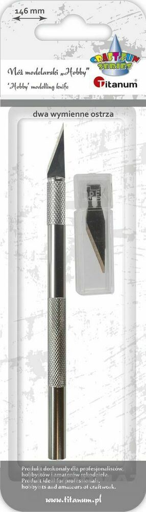 Nóż modelarski + 2 wymienne ostrza - Titanum 1