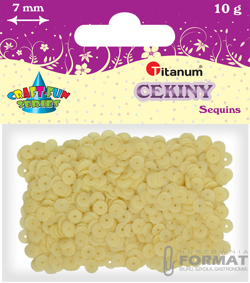 CEKINY 7MM 10G MATOWE KREMOWE 1