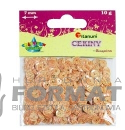 CEKINY 7MM 10G KREMOWO-CZERWONE 1