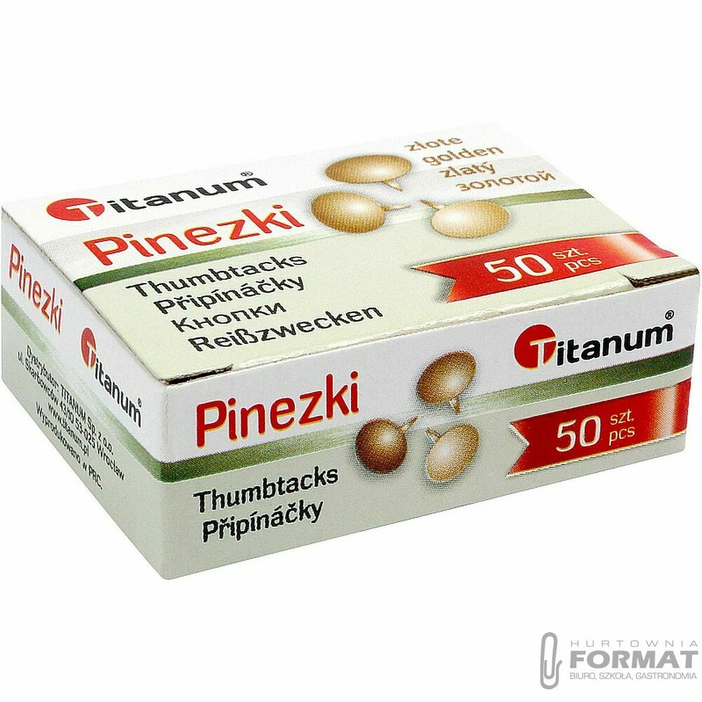 Pinezki Titanum kolor: złoty 50 szt 1