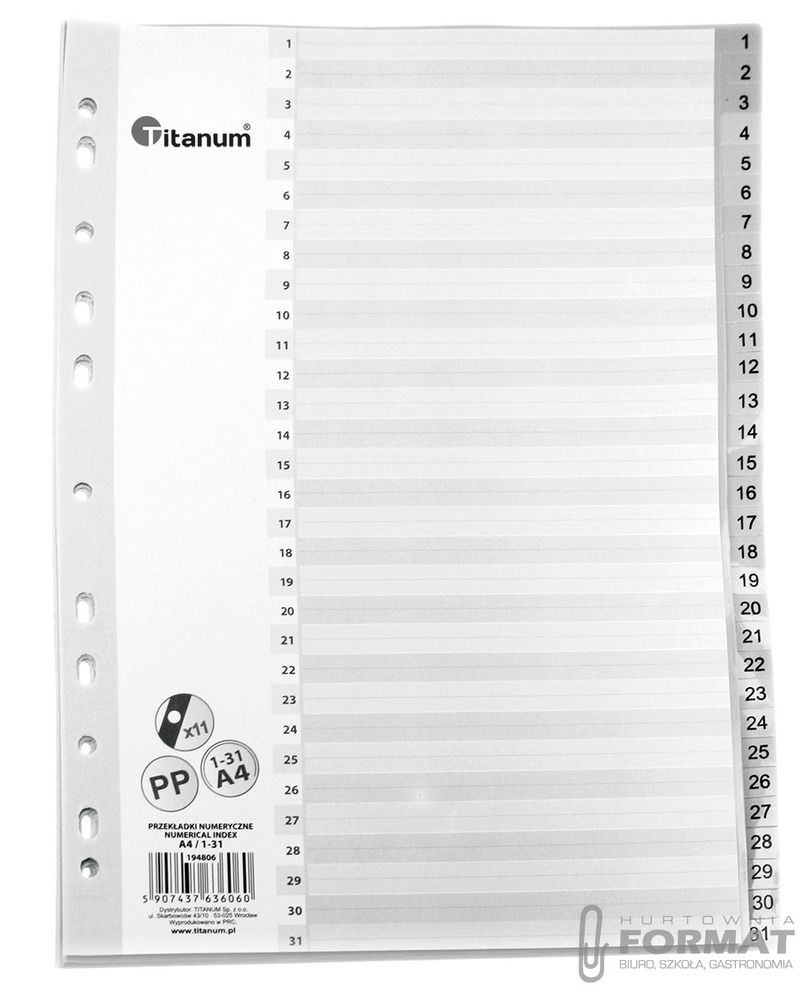 PRZEKŁADKI TITANUM A4 1-31 PP 194806 1