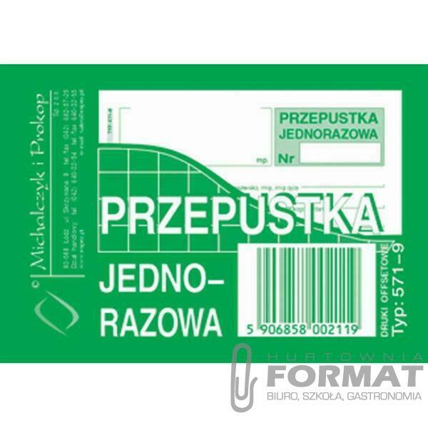 PRZEPUSTKA JEDNORAZOWA A7 MIP 571-9 1