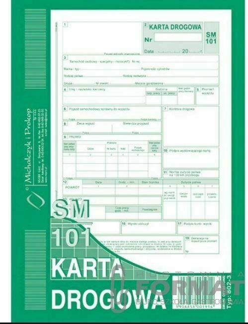 KARTA DROGOWA MIP A5 SM101 802-3 1