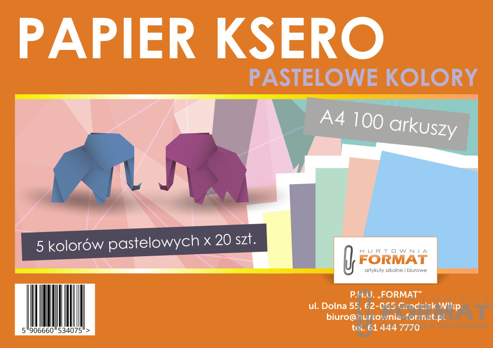 PAPIER KSERO KOLOR A100 MIX PASTEL 1