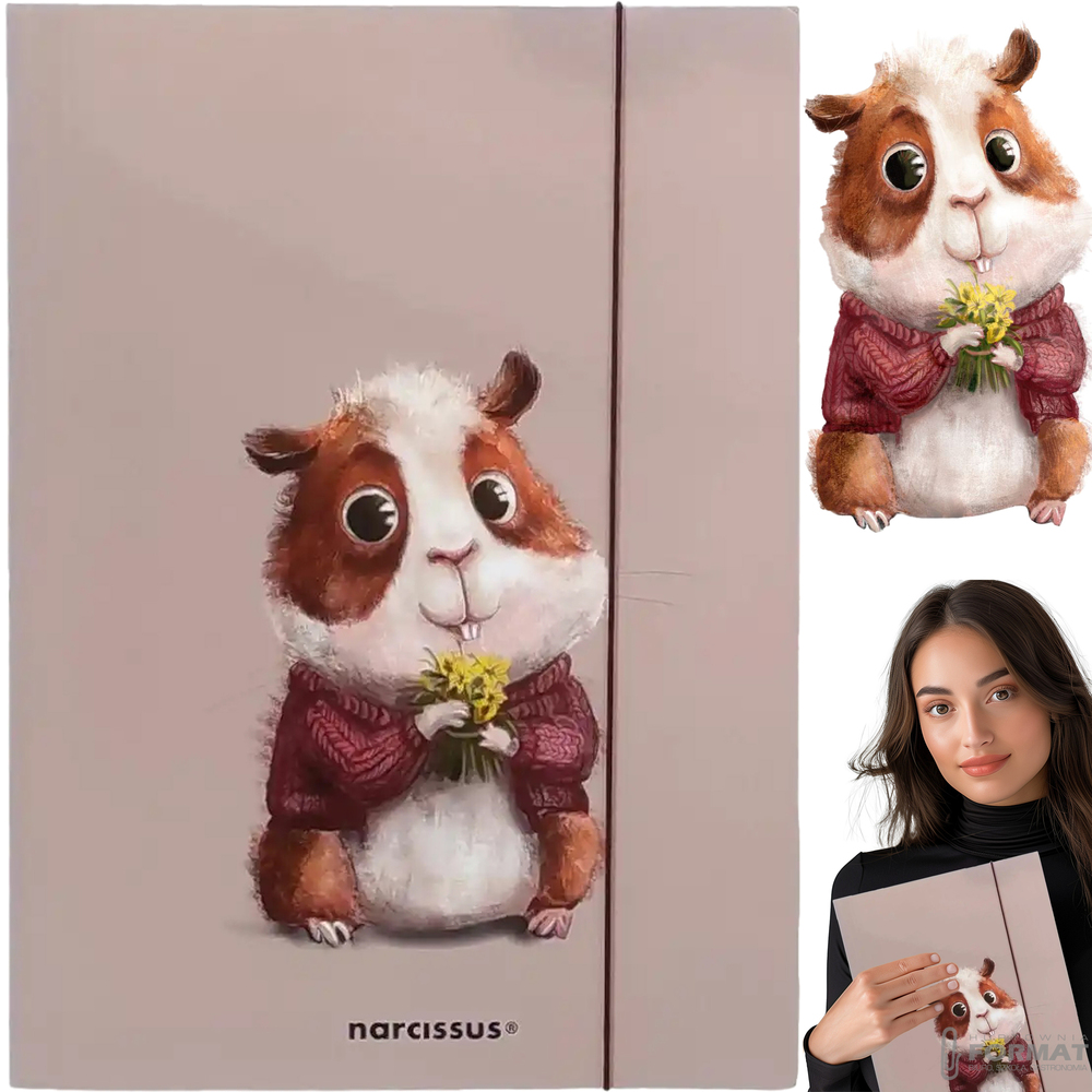 TECZKA PAPIEROWA NARCISSUS A4 Z GUMKĄ WERSJA FUN CHOMIK 1