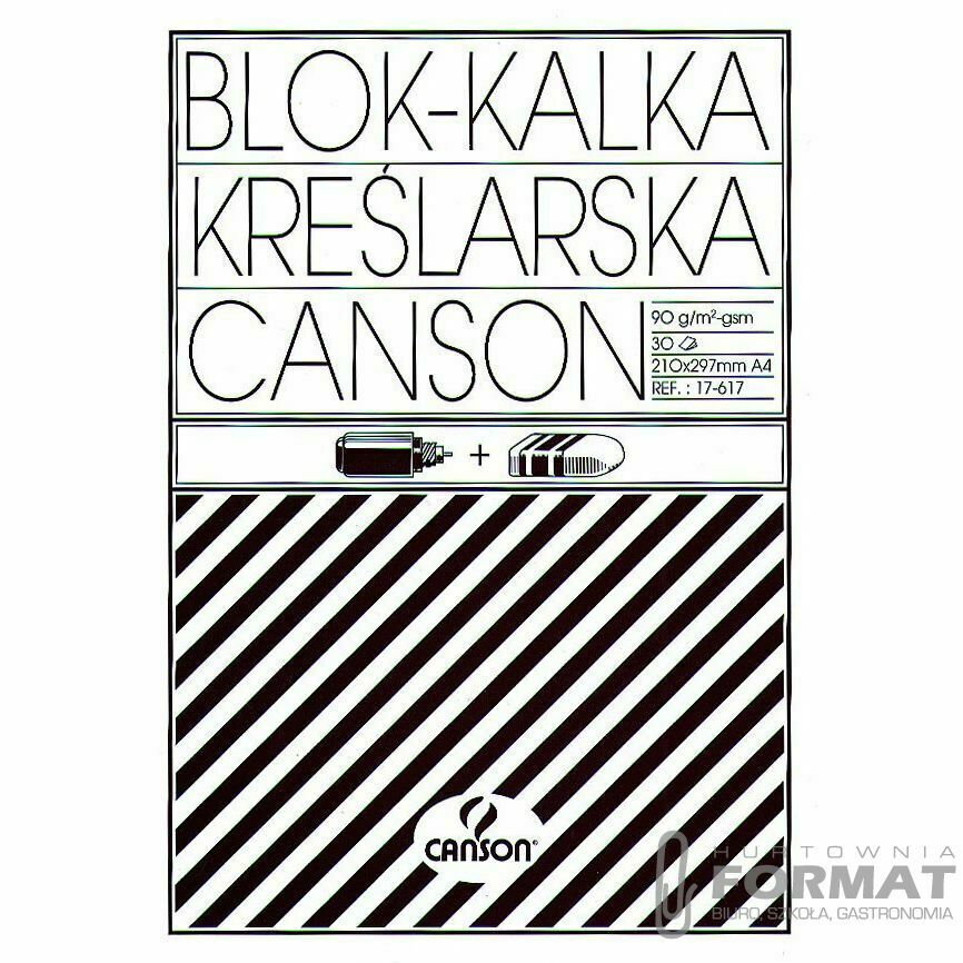 Kalka kreślarska Canson A4 przezroczysty 90g [mm:] 210x297 (200005322) 1