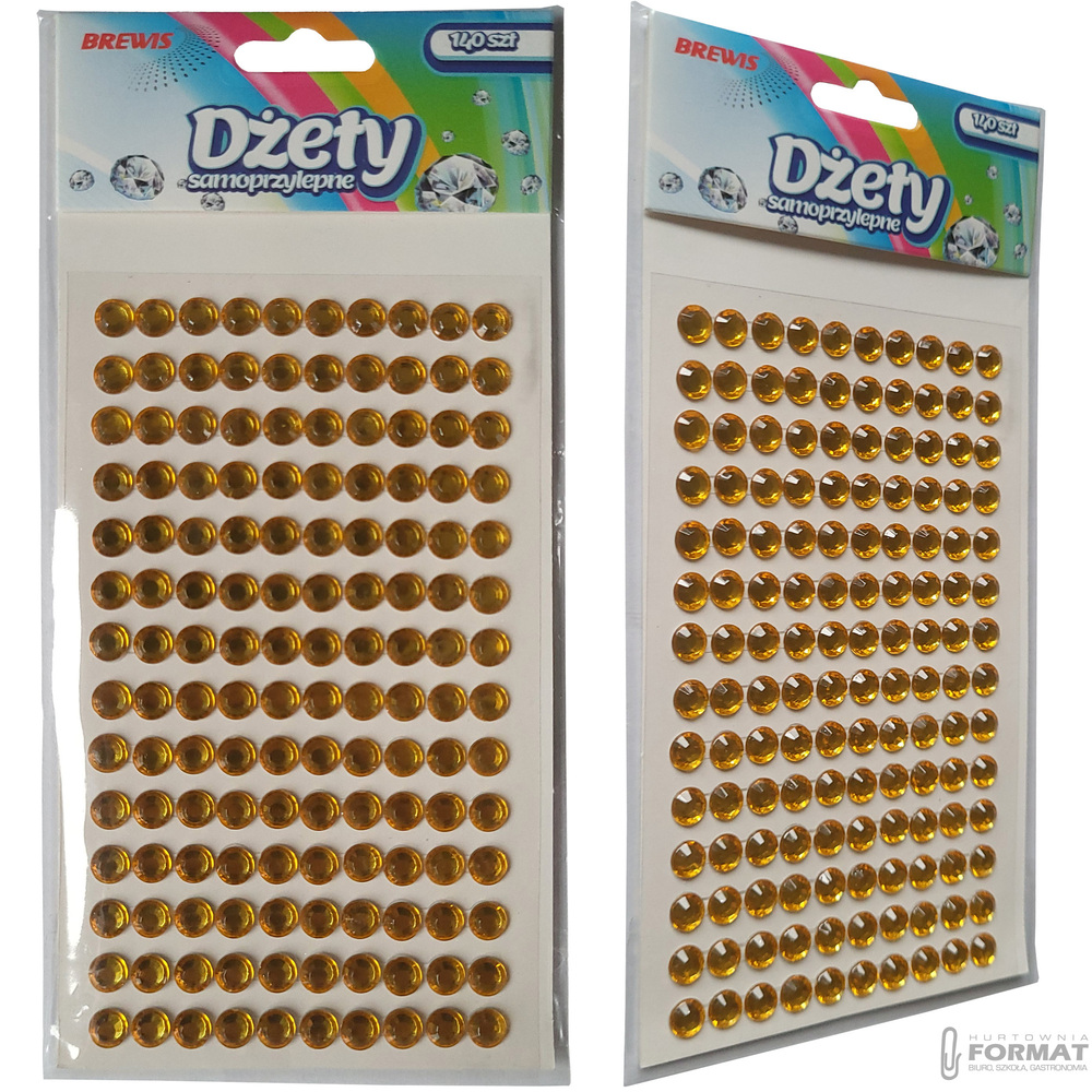 DŻETY SAMOPRZYLEPNE DS20 ZŁOTE 6mm 140 SZTUK BREWIS 1