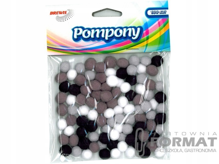 Pompony POM14 odcienie szarego 10 mm 1