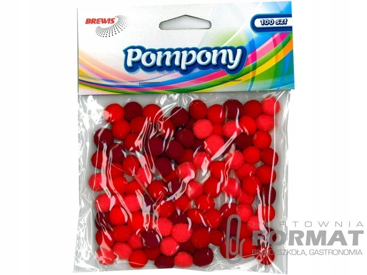 Pompony POM10 odcienie czerwonego 10 mm 1